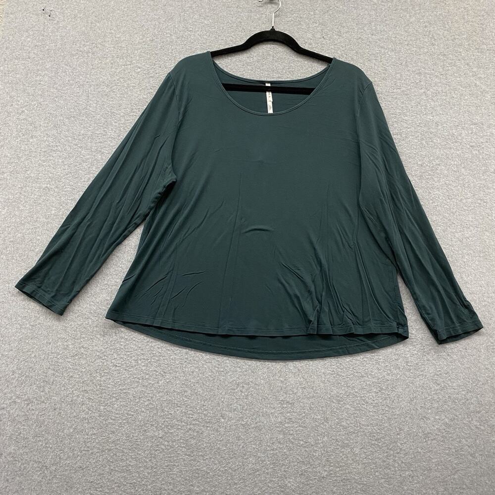 Soma Cool Nights XL Teal Green Long Sleeve Scoop Neck Soft Stretch Lounge Top